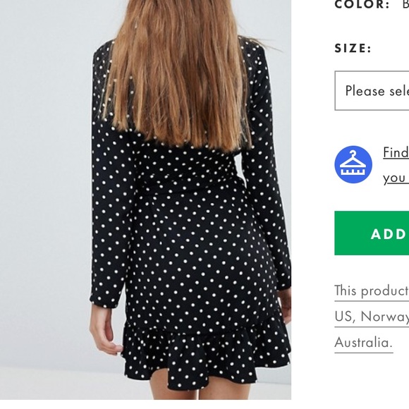 NWT Bershka polka dot long sleeve wrap dress - Picture 4 of 7